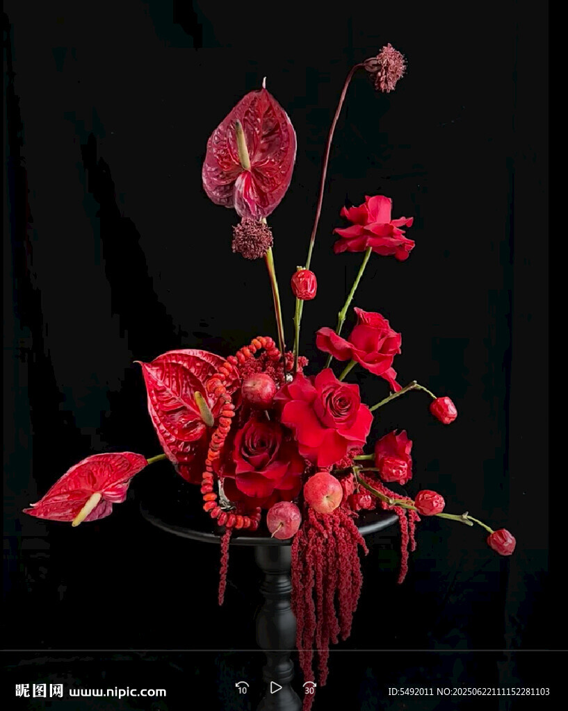 紅掌插花藝術作品展示