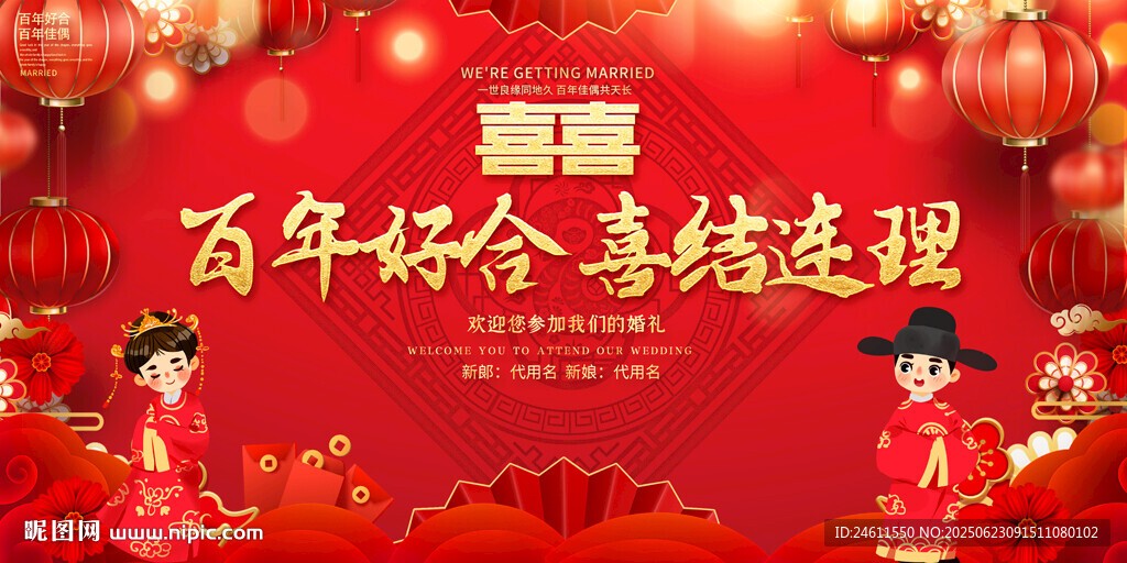 婚禮背景展板