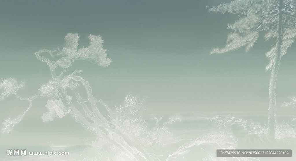 雪景雪松白松