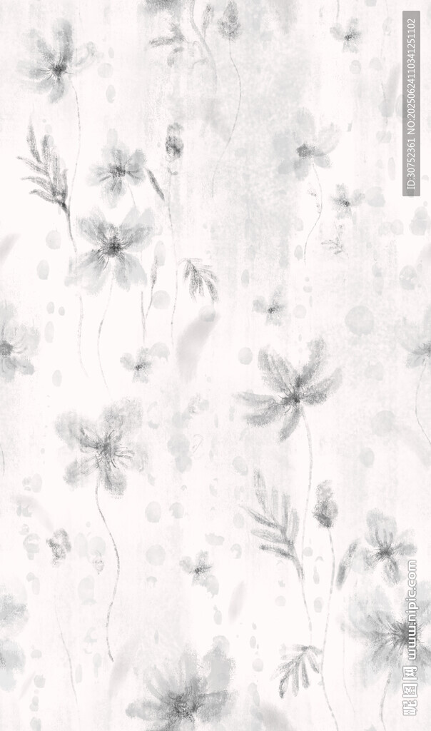 簡(jiǎn)約白色花卉圖案背景