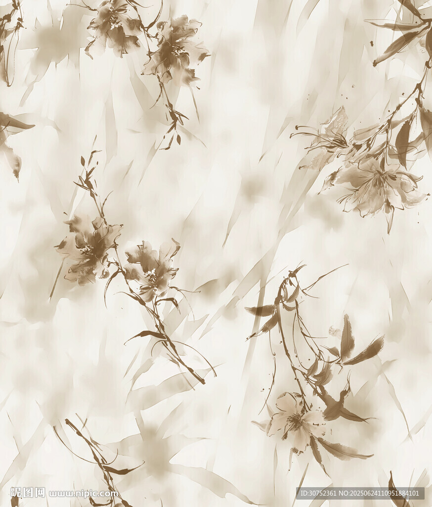 復(fù)古風(fēng)植物印花布料紋理