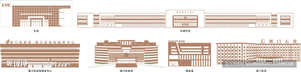 湖北荊門城市地標剪影