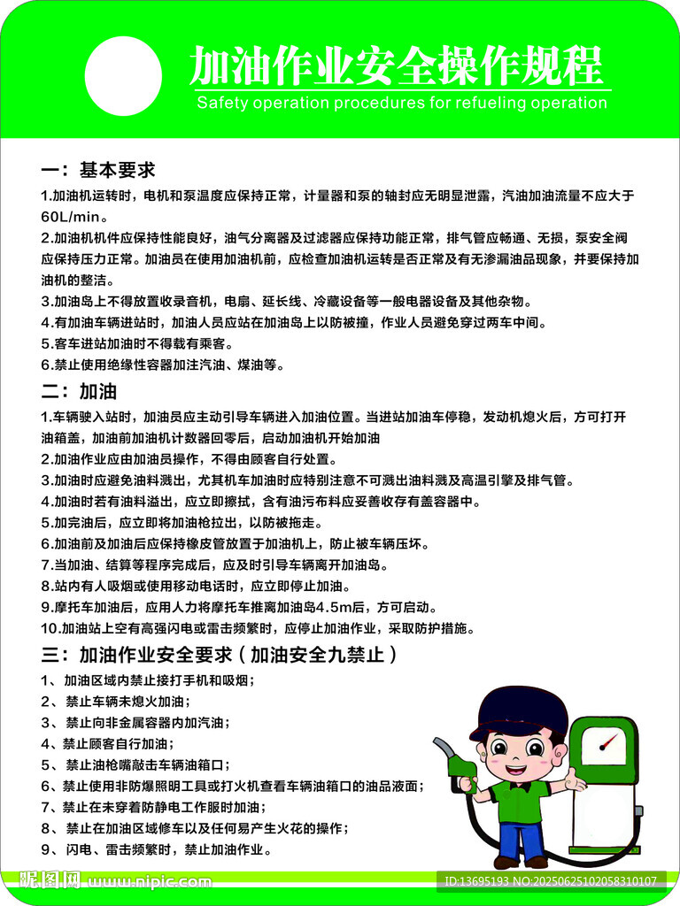 加油站操作規(guī)程 海報(bào)