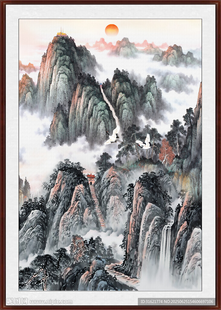 泰山五岳獨(dú)尊玄關(guān)裝飾畫(huà)