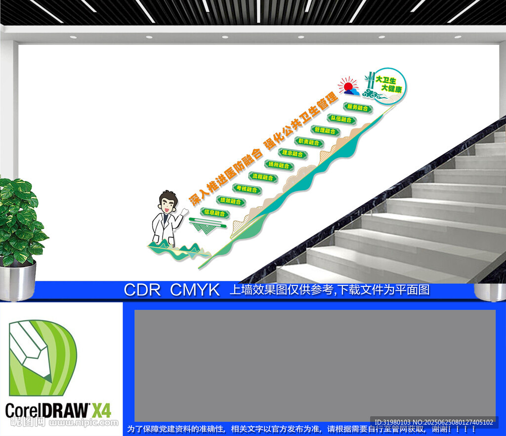 醫防融合樓梯文化墻