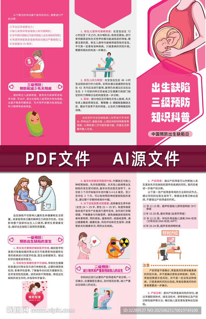出生缺陷三級預防知識科普折頁