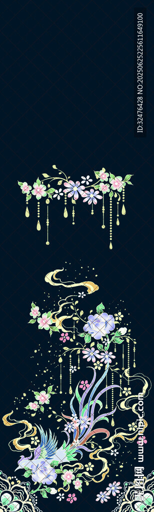 中式精美刺繡圖案設計