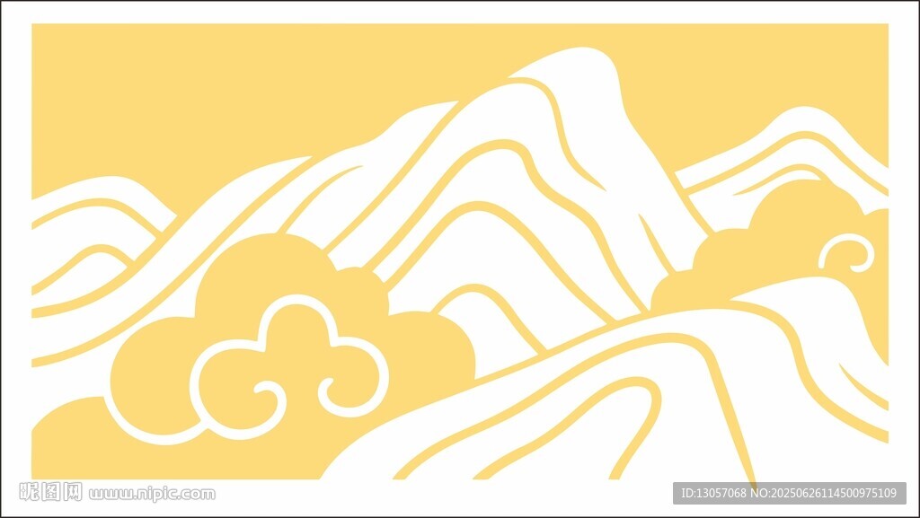 山川云影中式簡(jiǎn)約圖案