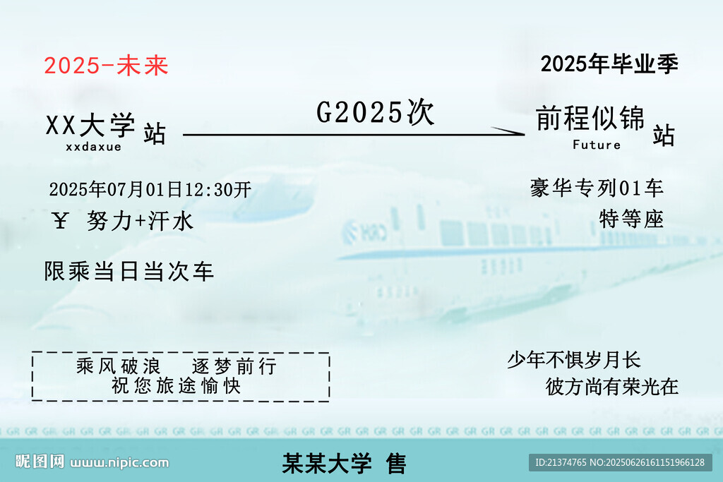 2025年高鐵票畢業墻