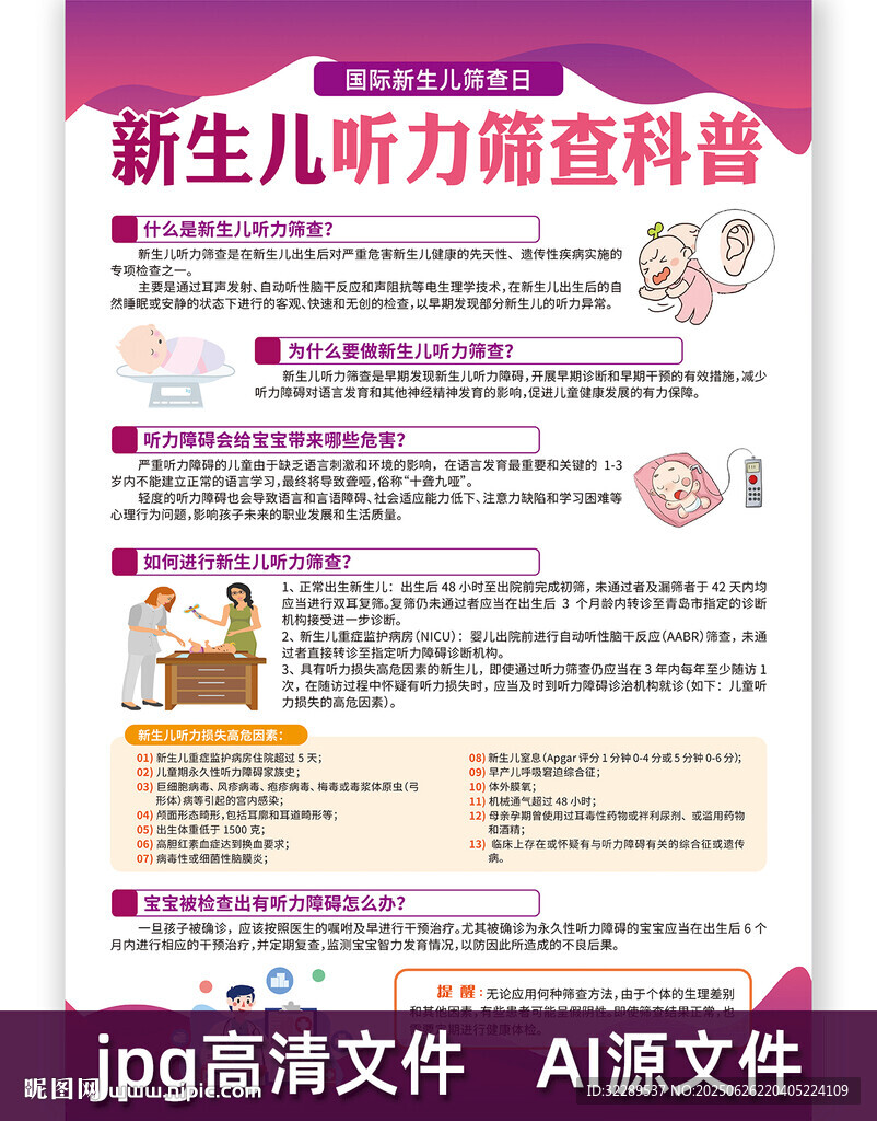 新生兒聽力篩查科普海報(bào)