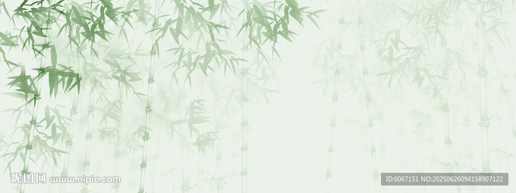 新中式水墨國畫竹子背景墻