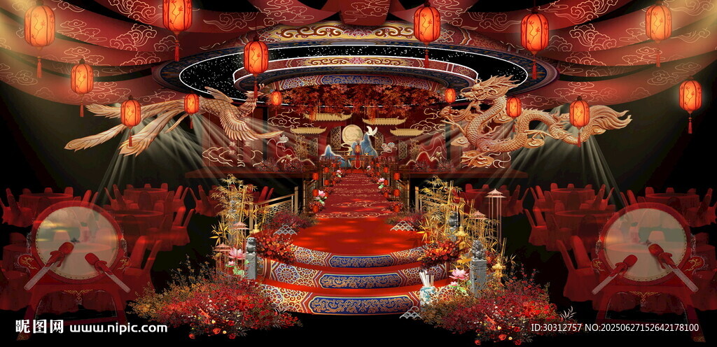 中式奇幻風格神秘祭壇場景