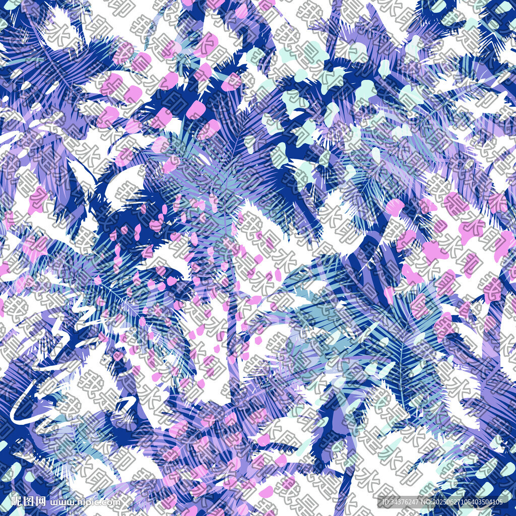 藍(lán)粉花卉植物圖案紋理