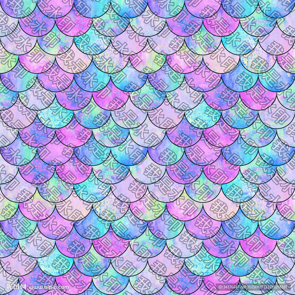 夢(mèng)幻多彩魚鱗圖案紋理