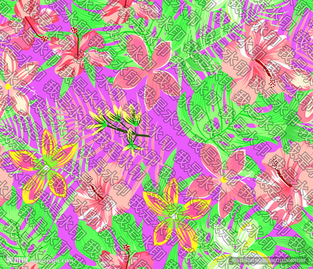 夢幻花卉圖案