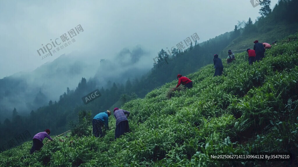 云霧晨霧采茶