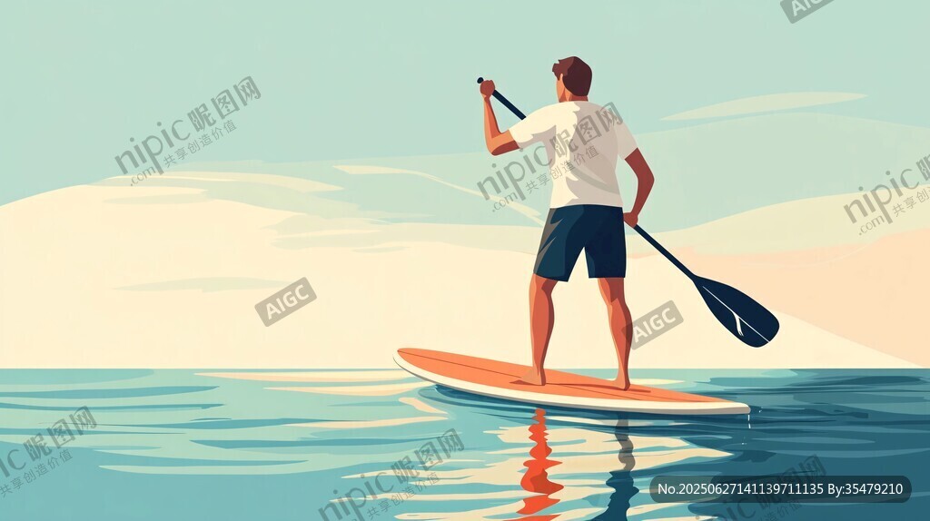 劃船插畫