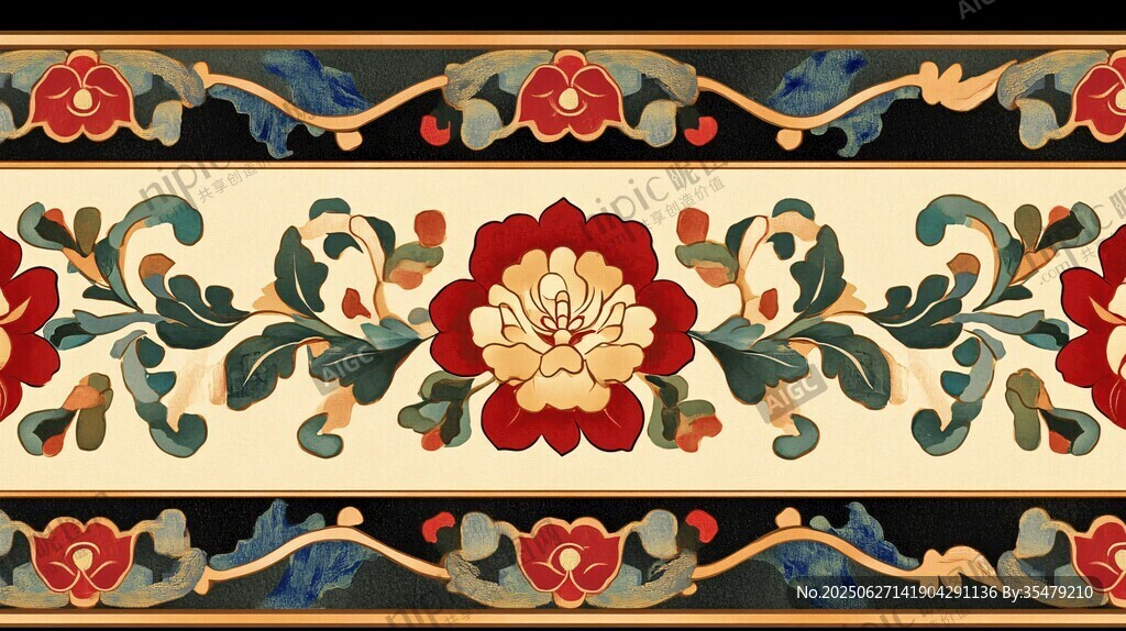 中式傳統(tǒng)花卉紋裝飾圖案
