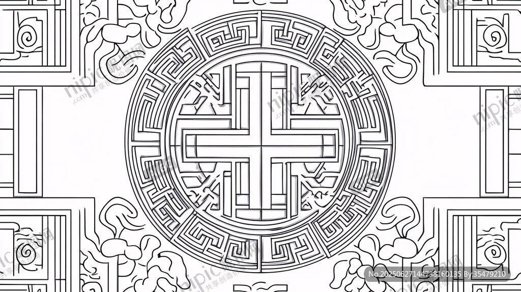 中式傳統(tǒng)幾何花紋圖案