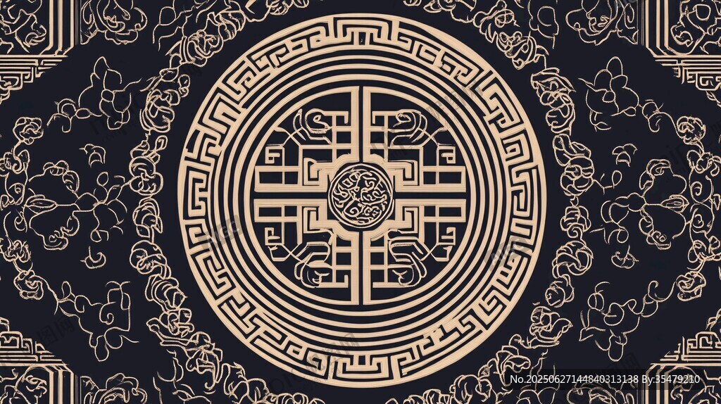 中式古典幾何花紋圖案