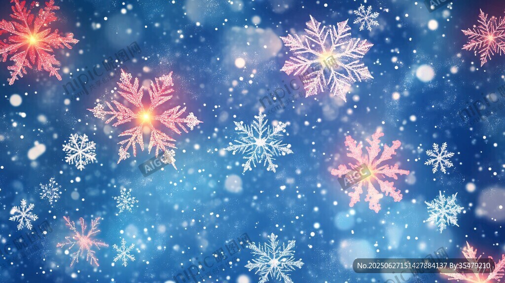 夢幻雪花背景圖