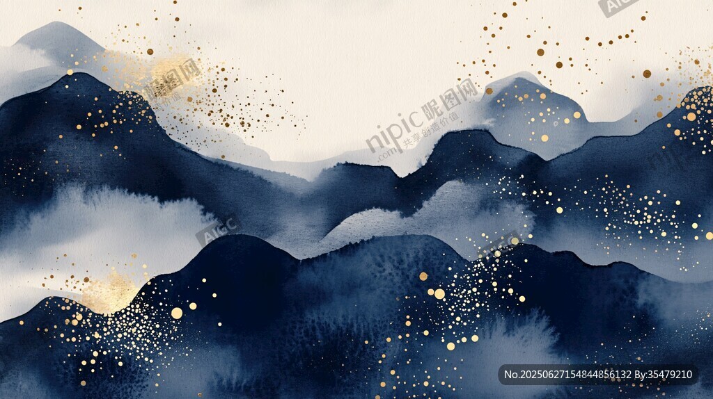水墨山巒間的金色夢幻景