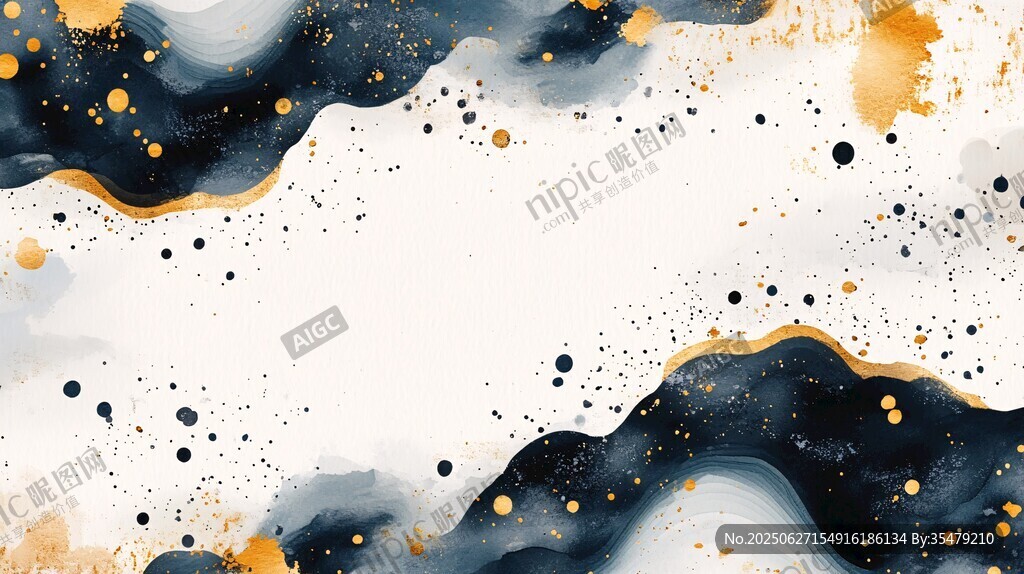 黑金水墨抽象背景紋理圖
