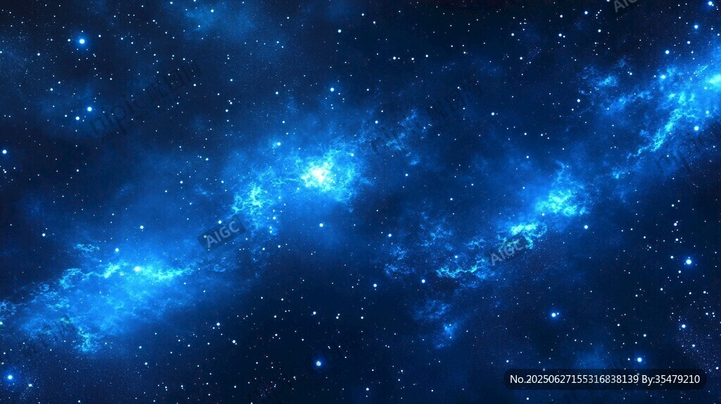 夢幻藍色星空宇宙景象