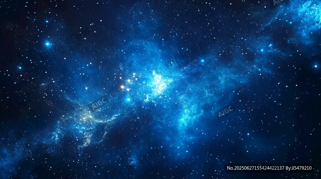 夢幻藍色星空宇宙景象