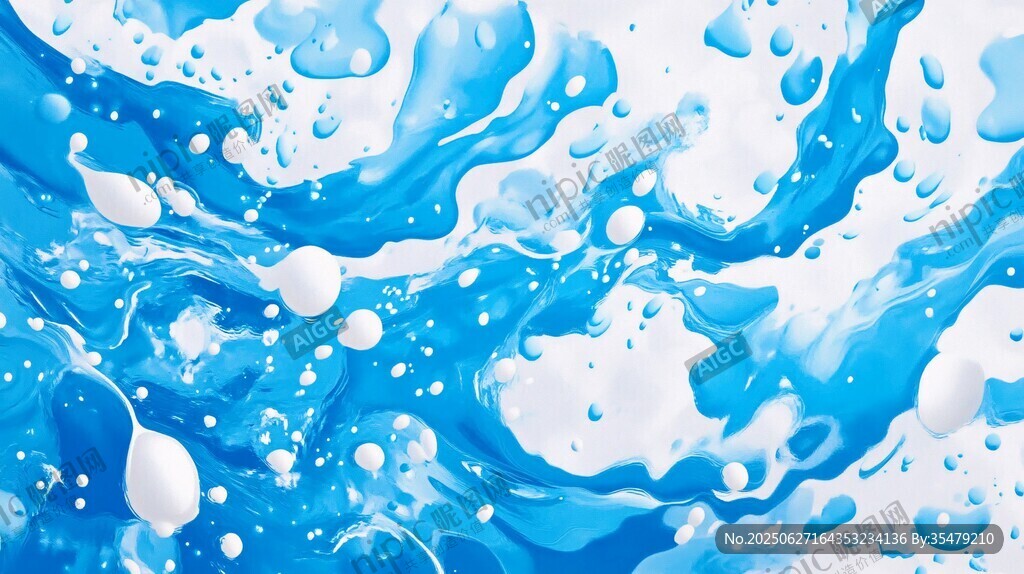 藍色液體水花動感畫面