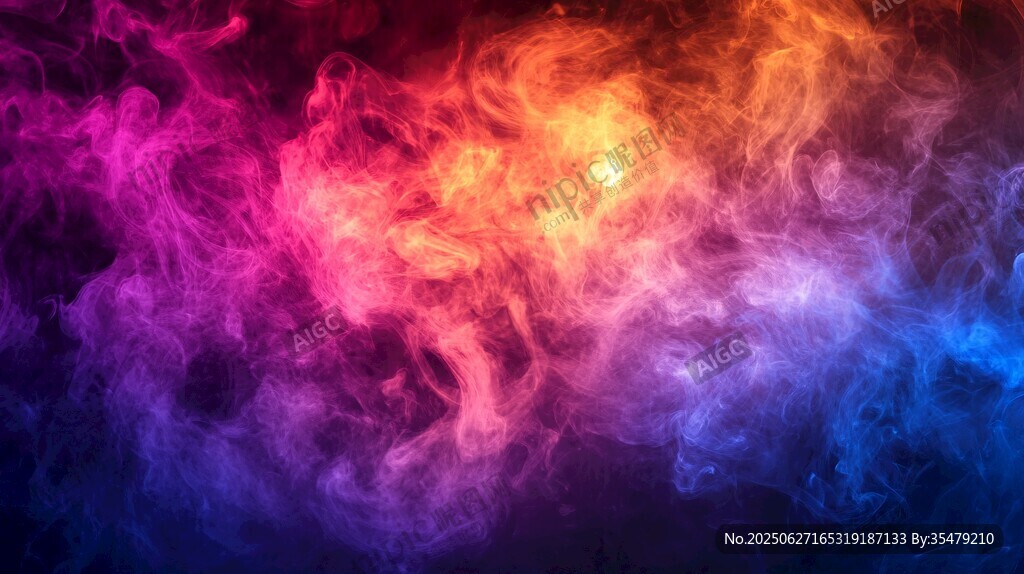 夢幻多彩煙霧背景畫面
