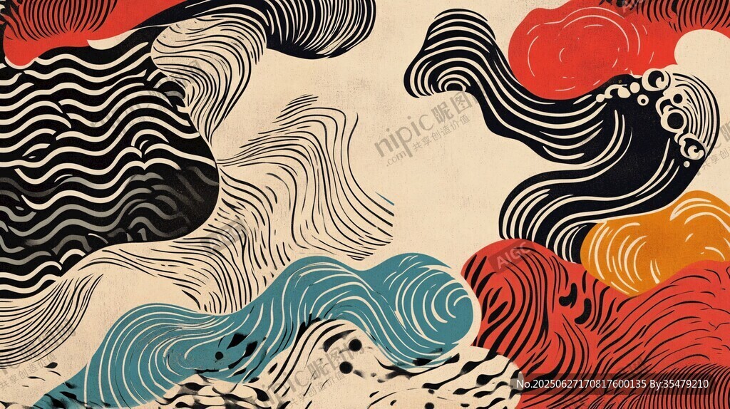 抽象海浪圖案藝術背景