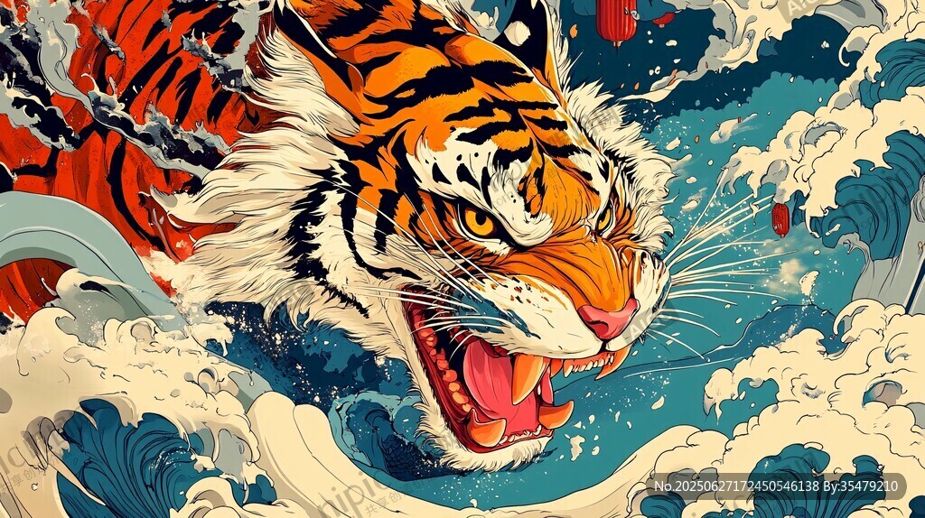 猛虎踏浪圖