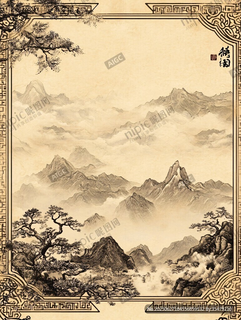 古典山水畫卷