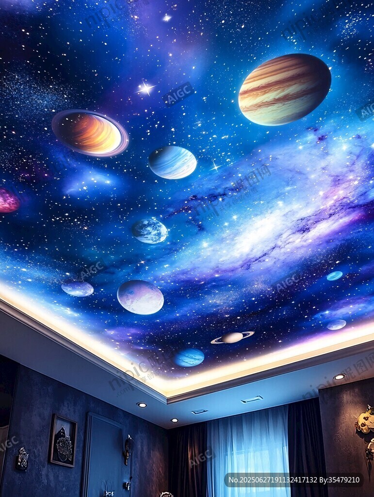 夢幻星空天花板裝飾畫