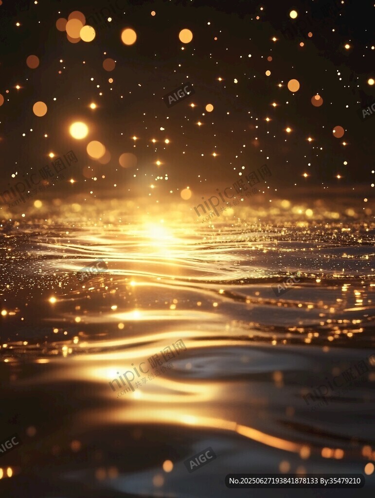 金色波光閃耀夢幻場景