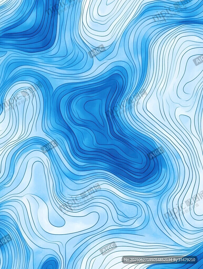 藍色動感波紋抽象背景圖