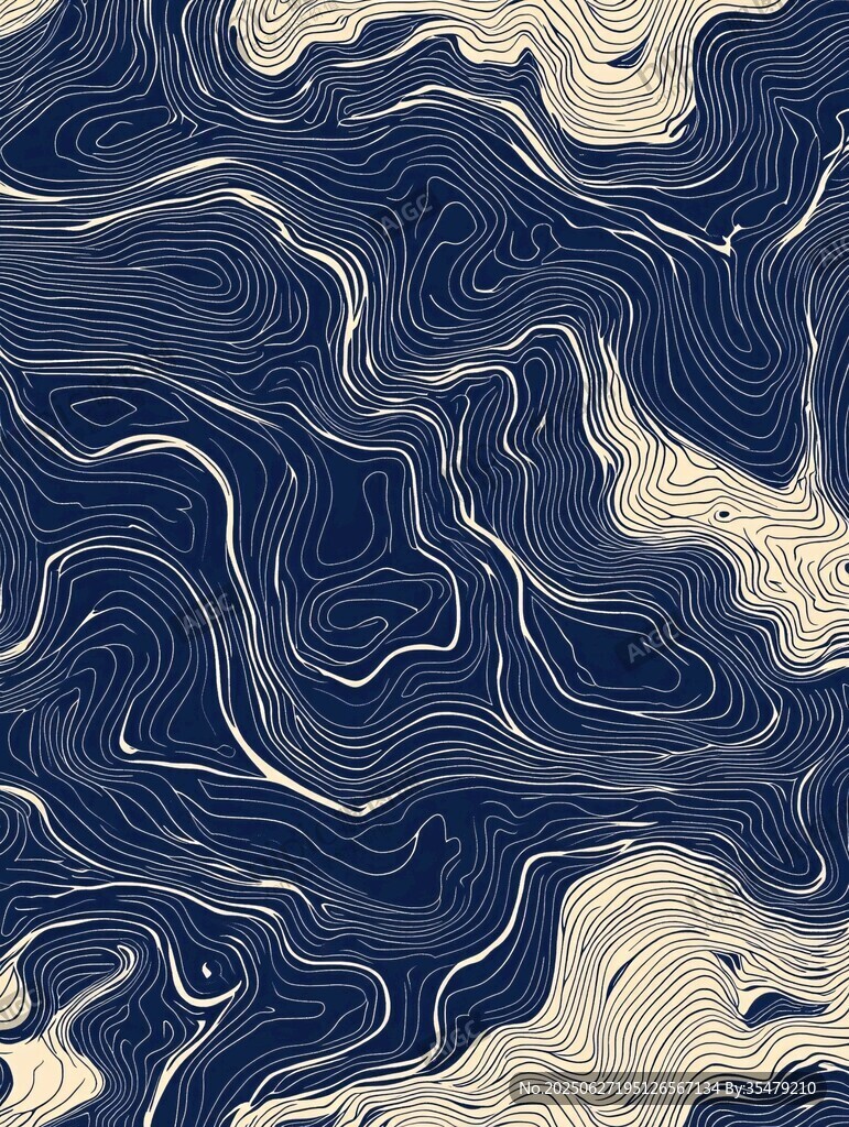 藍(lán)白流動(dòng)線條抽象紋理圖案