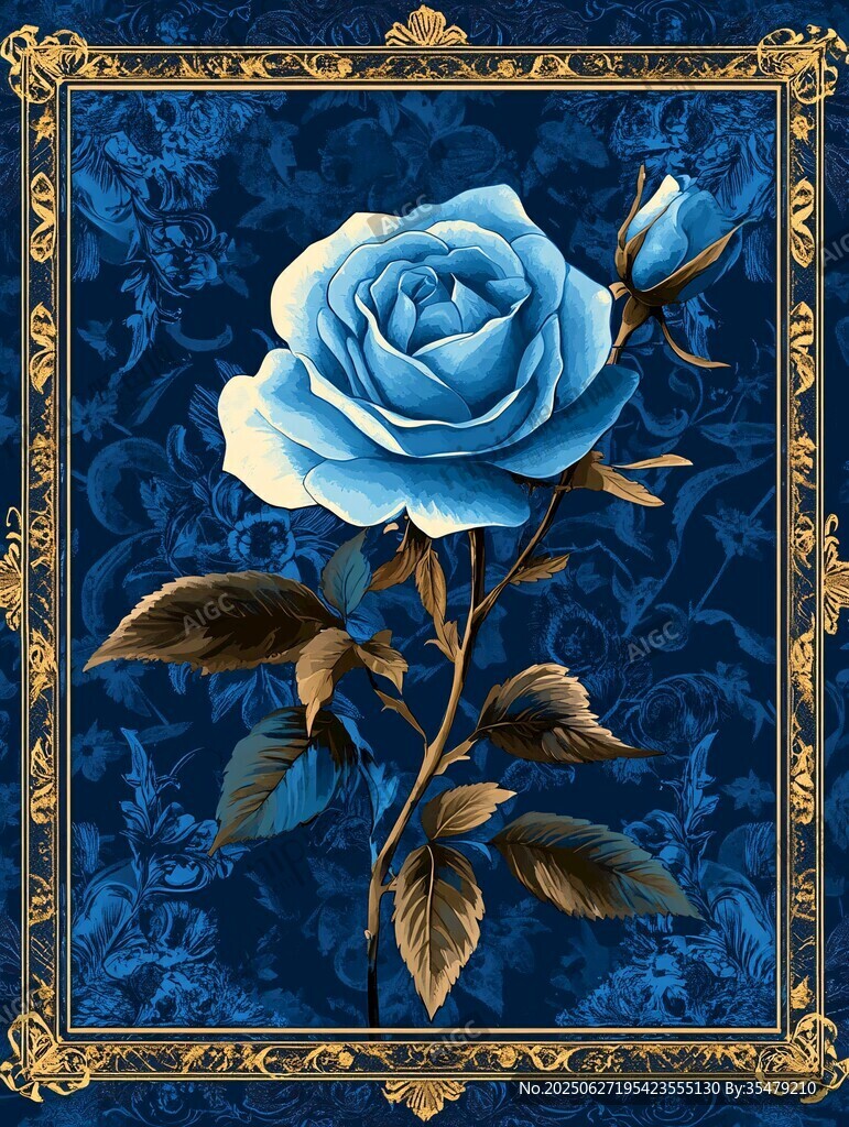 藍玫瑰 復古華麗花卉藝術