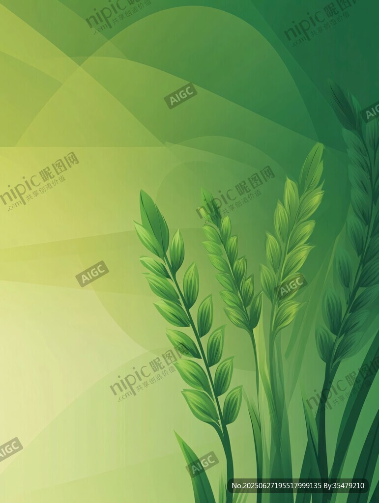 清新綠麥草背景圖