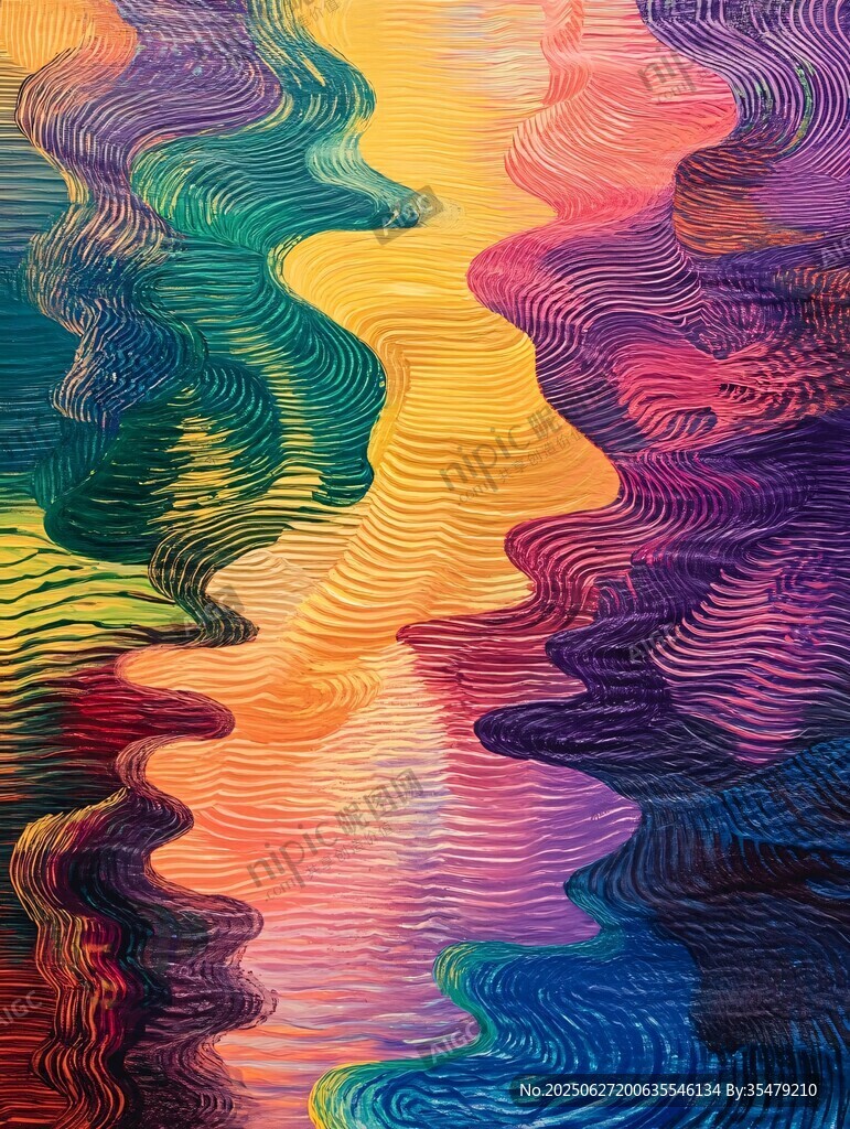 絢麗多彩的抽象波浪圖案