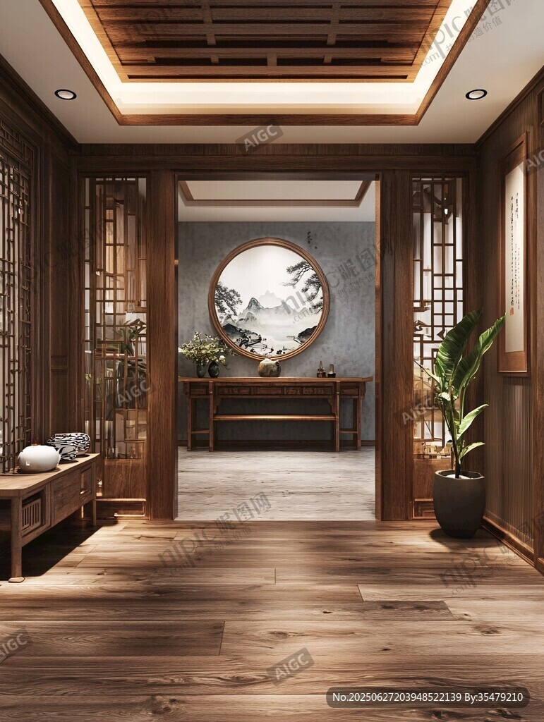 中式典雅門(mén)廳空間設(shè)計(jì)