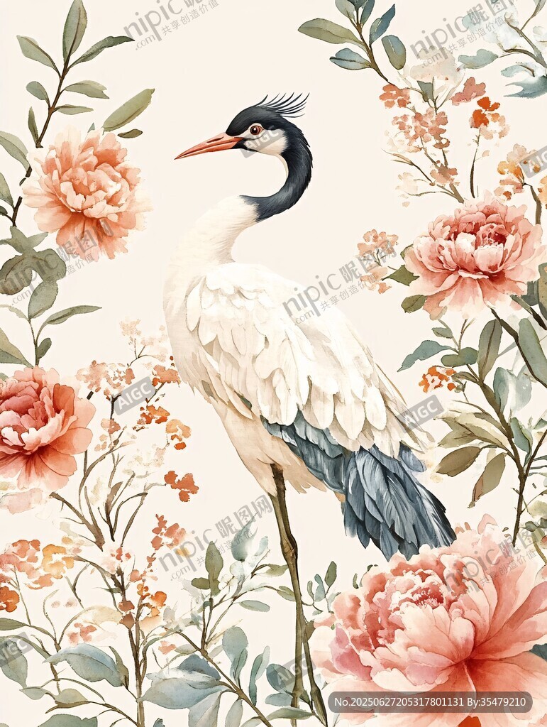 鶴立花叢間的優(yōu)雅景致