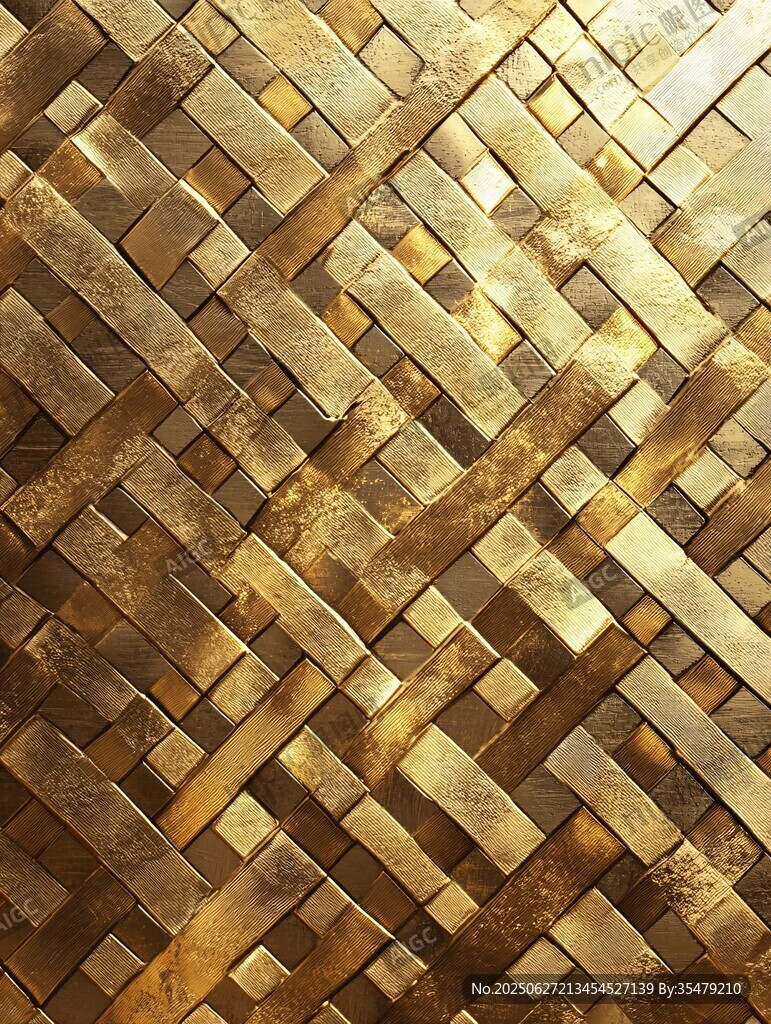 金色編織紋理金屬背景圖
