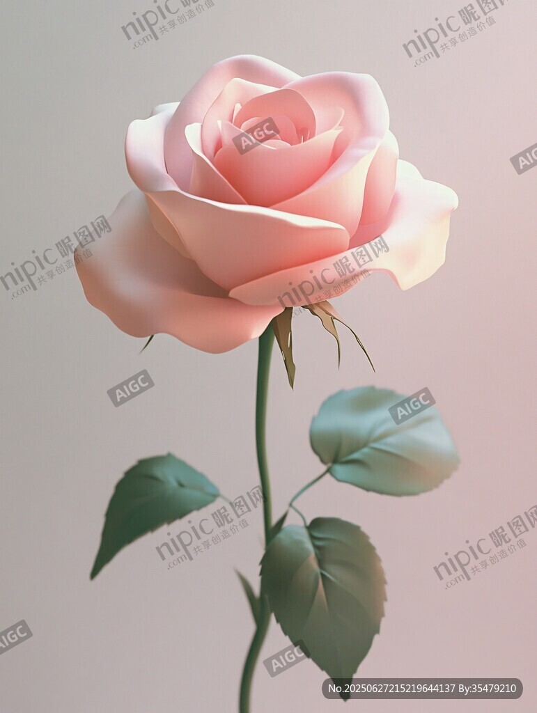 淡粉玫瑰綻放優雅姿態