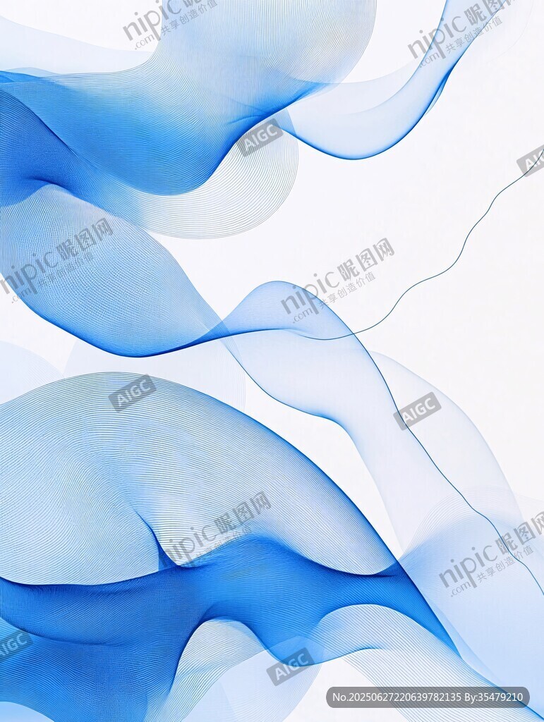 藍色水墨流動抽象背景圖