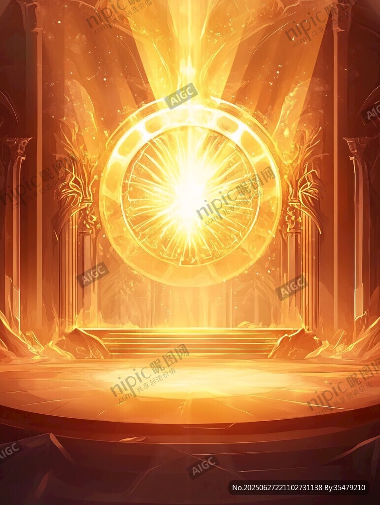 金色神秘光輪魔法空間