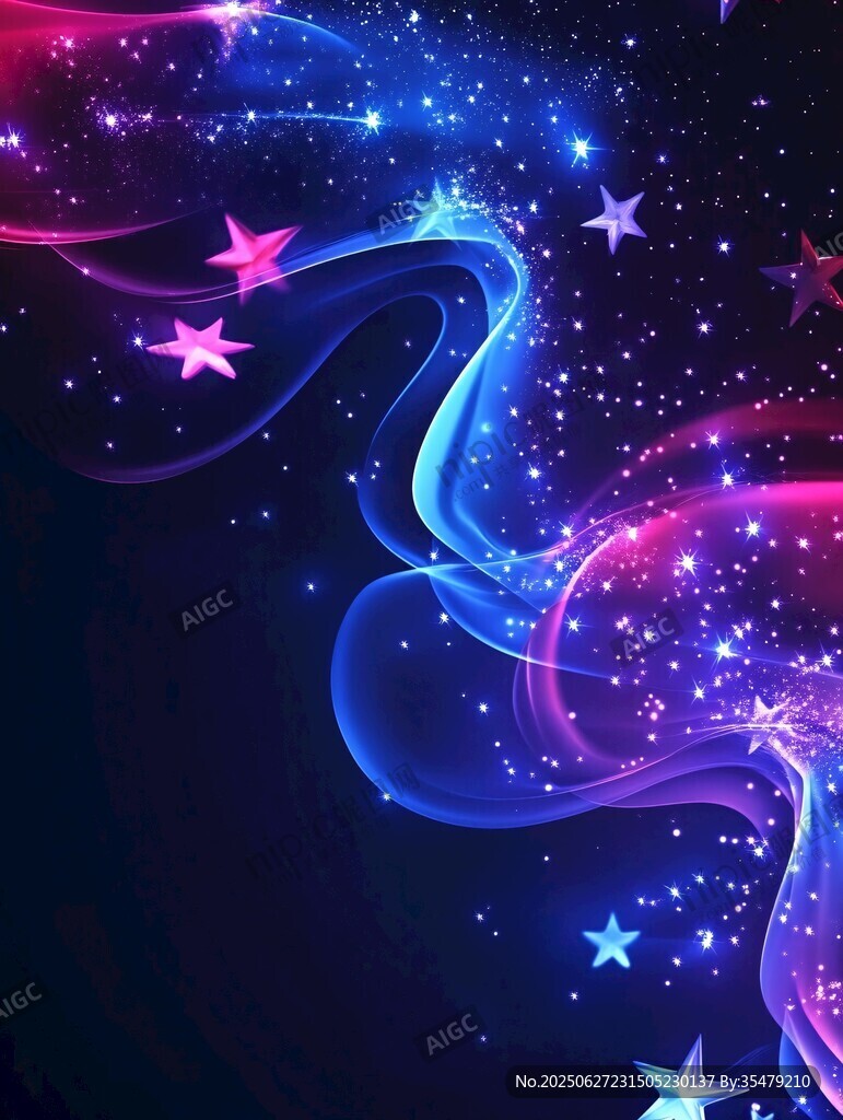 夢幻星空炫彩流動背景圖