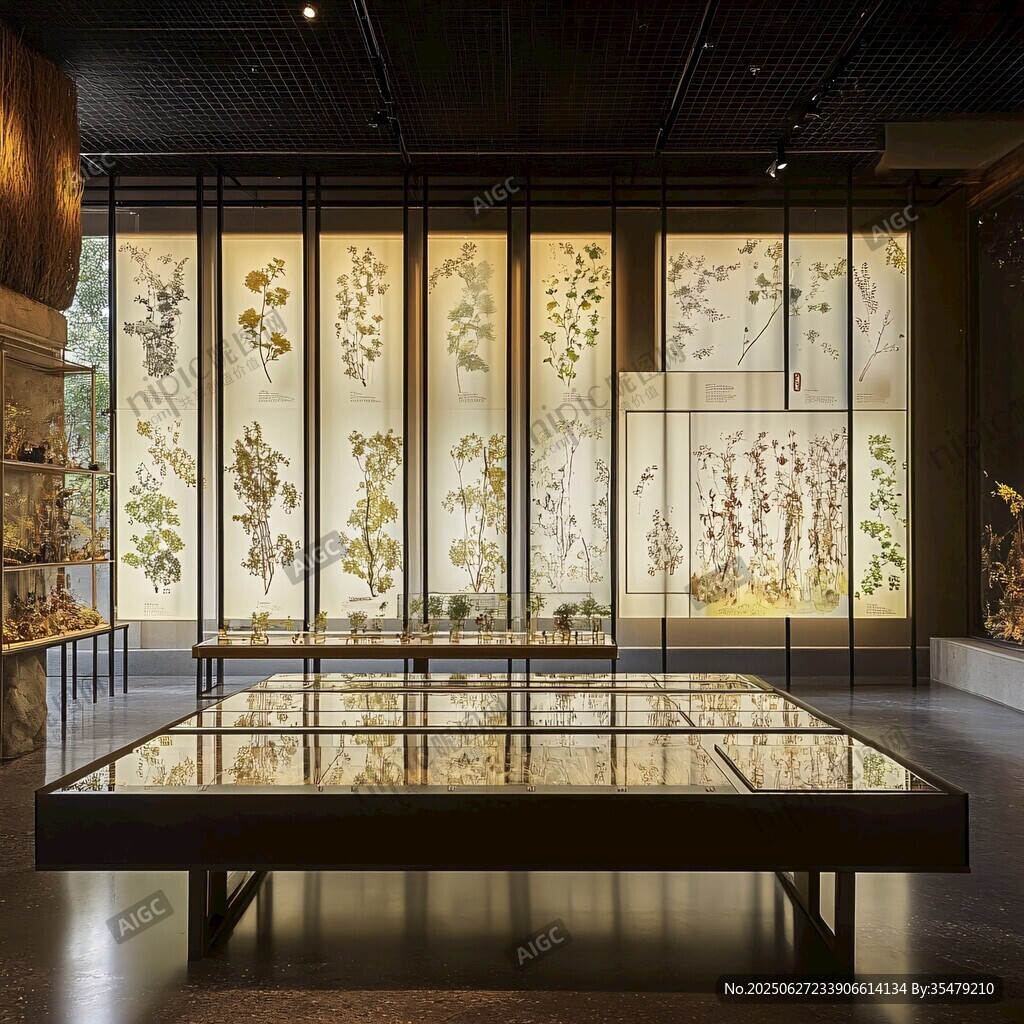 雅致展廳內的精美植物展示