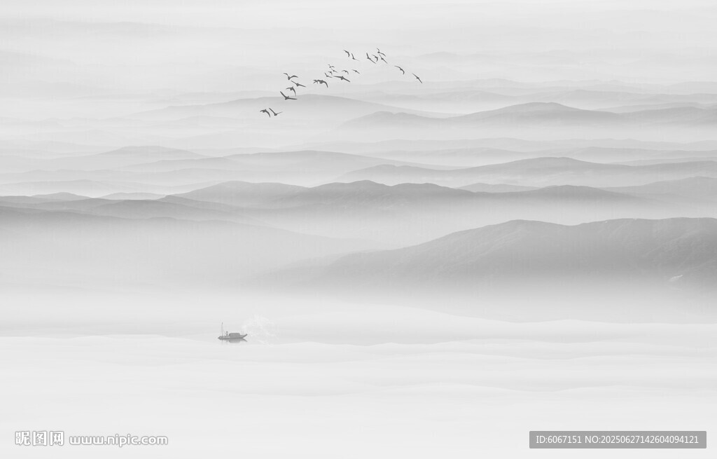 水墨山